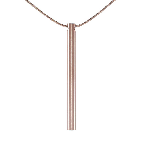 PT300RG B.Tiff Plain Bar Rose Gold Plated Stainless Steel Pendant Necklace