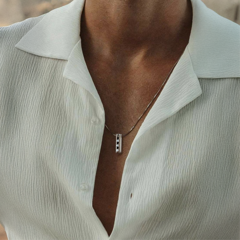 PT333W B.Tiff Hollowed Short Stick Stainless Steel Pendant