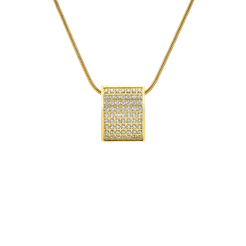 PT444G B.Tiff Pavé Oreiller Gold Plated Stainless Steel Pendant Necklace