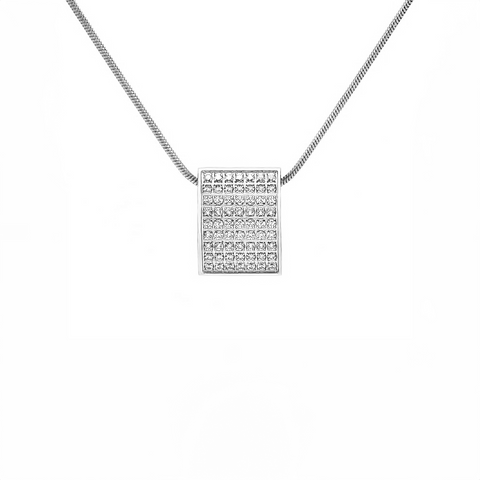 PT444W B.Tiff Pavé Oreiller Stainless Steel Pendant Necklace