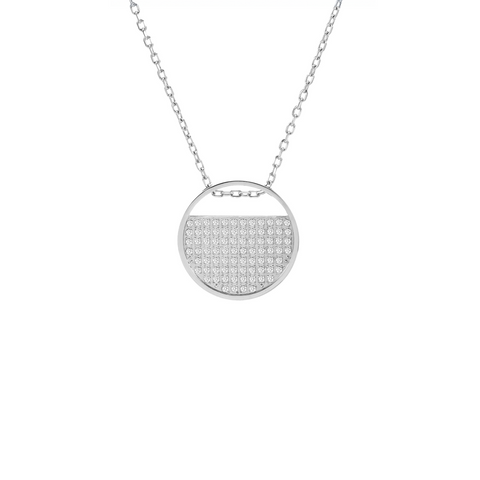 PT500W B.Tiff Pavé Lune Stainless Steel Pendant