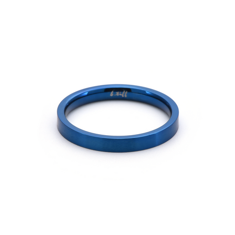 RG101BL B.Tiff Blue Sapphire Stainless Steel Plain Stacking Ring