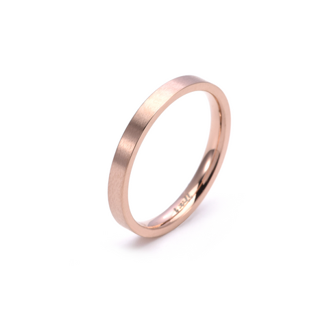 RG101RG B.Tiff Rose Gold Plated Stainless Steel Plain Stacking Ring