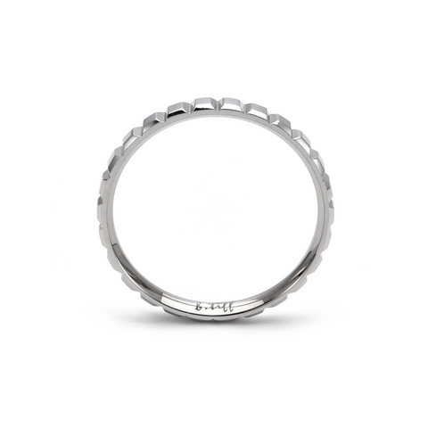 RG102W B.Tiff Simplicity Box Cut Stainless Steel Stacking Polish Ring