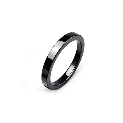 RG103BP B.Tiff High Polish Plain Black Ceramic Ring