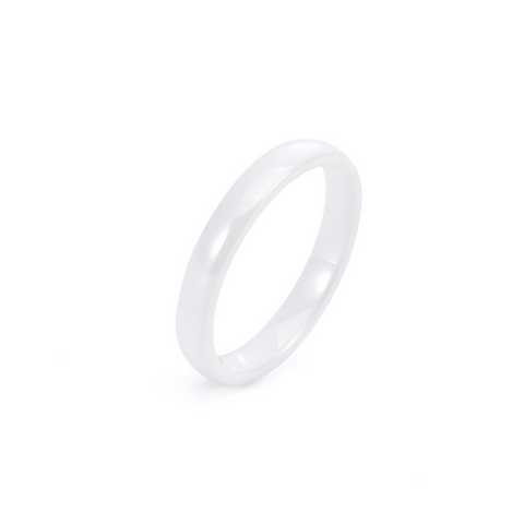 RG106W B.Tiff Plain White Ceramic Ring