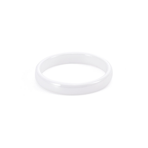 RG106W B.Tiff Plain White Ceramic Ring