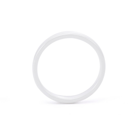 RG106W B.Tiff Plain White Ceramic Ring