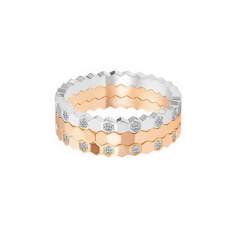 RG110RG B.Tiff Pavé Rose Gold Plated Mon Rêve Stainless Steel Ring
