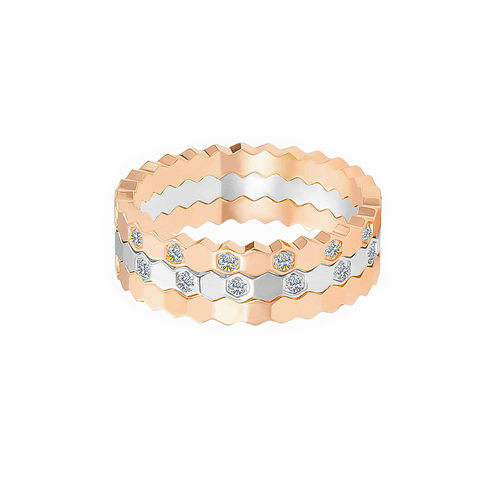 RG110RG B.Tiff Pavé Rose Gold Plated Mon Rêve Stainless Steel Ring