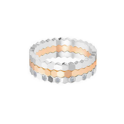 RG110RG B.Tiff Pavé Rose Gold Plated Mon Rêve Stainless Steel Ring