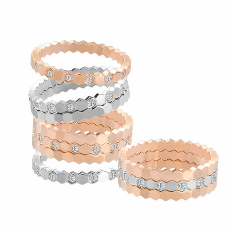 RG109RG B.Tiff Rose Gold Plated Mon Rêve Stainless Steel Ring