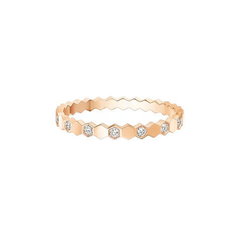 RG110RG B.Tiff Pavé Rose Gold Plated Mon Rêve Stainless Steel Ring