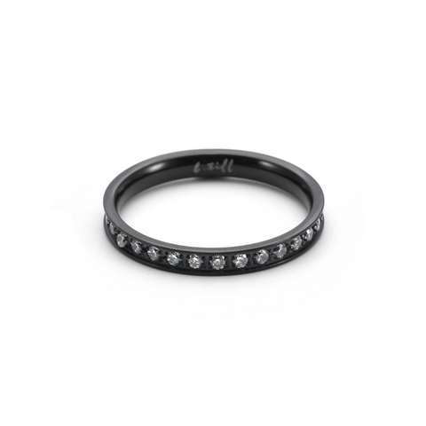 RG111B B.Tiff Stacking .01 ct Black Anodized Stainless Steel Eternity Ring