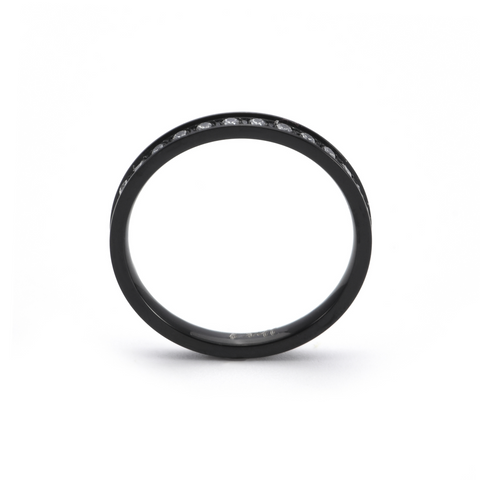 RG111B B.Tiff Stacking .01 ct Black Anodized Stainless Steel Eternity Ring