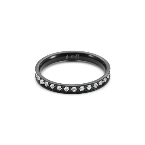 RG111B B.Tiff Stacking .01 ct Black Anodized Stainless Steel Eternity Ring