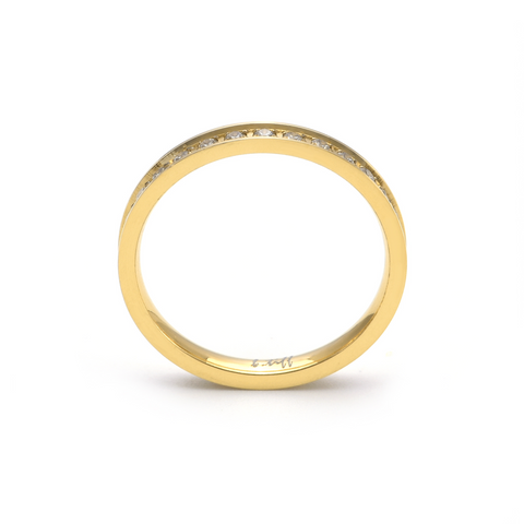 RG111G B.Tiff Stacking .01 ct Gold Plated Stainless Steel Eternity Ring
