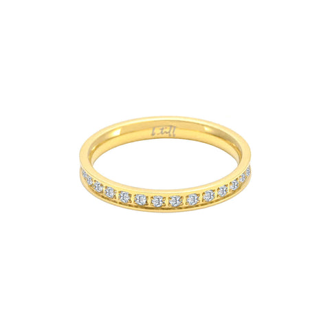 RG111G B.Tiff Stacking .01 ct Gold Plated Stainless Steel Eternity Ring