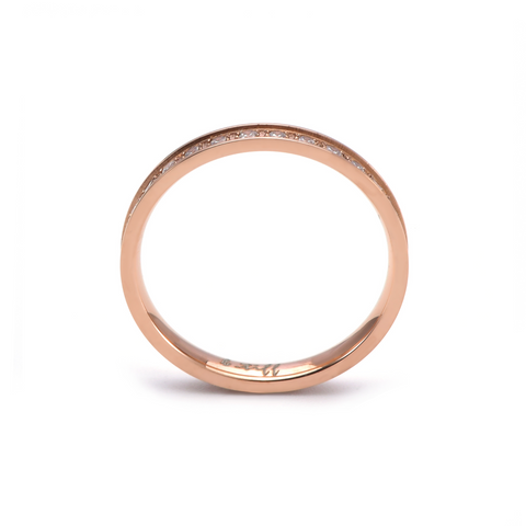 RG111RG B.Tiff Stacking .01 ct Rose Gold Plated Stainless Steel Eternity Ring