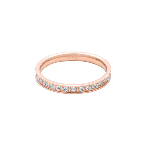 RG111RG B.Tiff Stacking .01 ct Rose Gold Plated Stainless Steel Eternity Ring