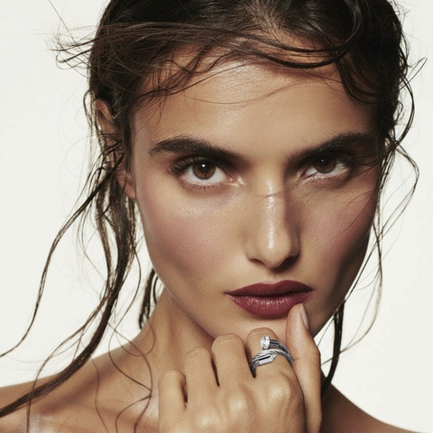 RG115W B.Tiff Pavé Pointe Cable Stainless Steel Adjustable Ring