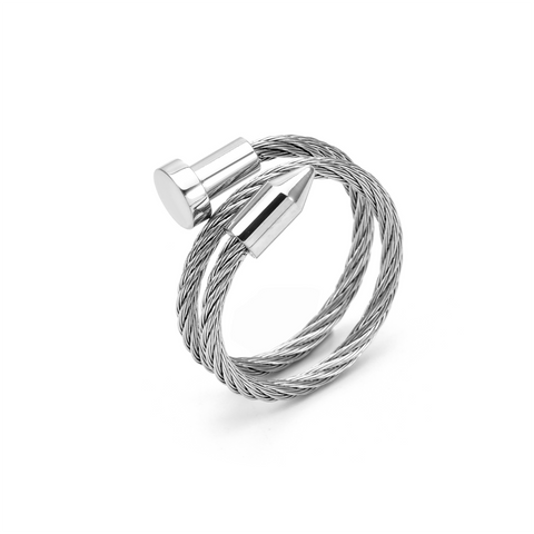RG116W B.Tiff Pointe Cable Stainless Steel Adjustable Ring