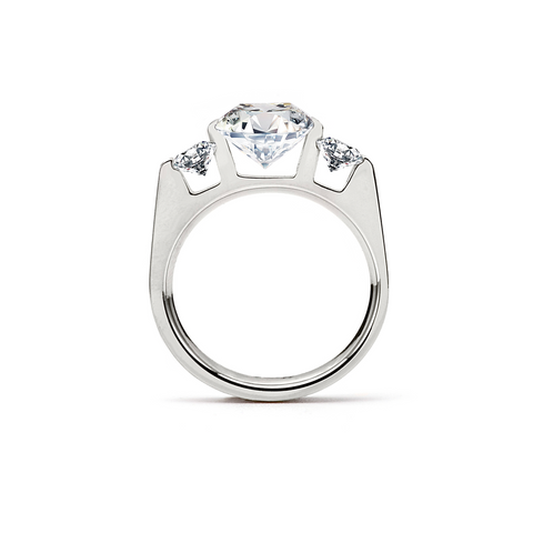 RG208W B.Tiff 3-Stone 3 ct Emerald Cut Engagement Ring