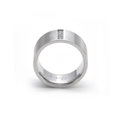 RG223W B.Tiff 4-Stone Wide Stainless Steel Ring