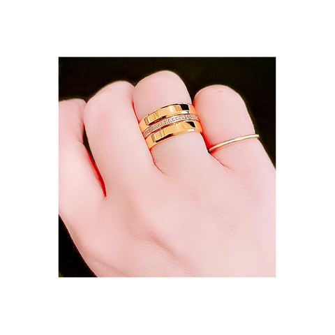 RG401G B.Tiff Gold Plated High Polish Beveled Edge Ring