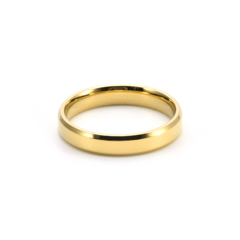 RG401G B.Tiff Gold Plated High Polish Beveled Edge Ring