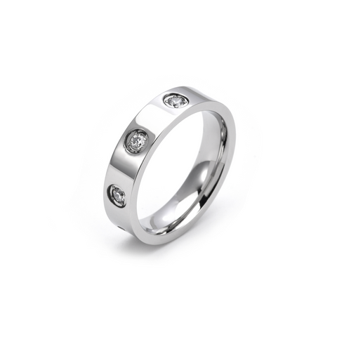 RG808W B.Tiff 8-Stone Bold Stainless Steel Ring