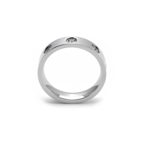 RG808W B.Tiff 8-Stone Bold Stainless Steel Ring