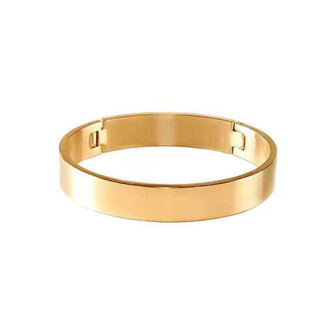 BG1200G B.Tiff Simplicity 18K Gold Plated Stainless Steel Bangle Bracelet