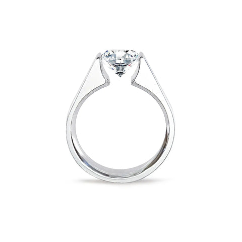 RG093MW B.Tiff 2 ct Moissanite Round Solitaire Engagement Ring