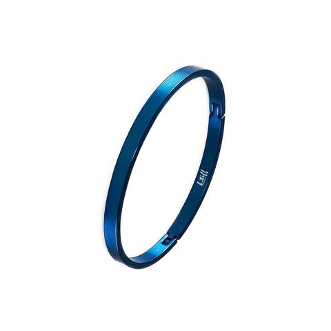 BG300BL B.Tiff Simplicity Narrow Blue Sapphire Stainless Steel Bangle Bracelet
