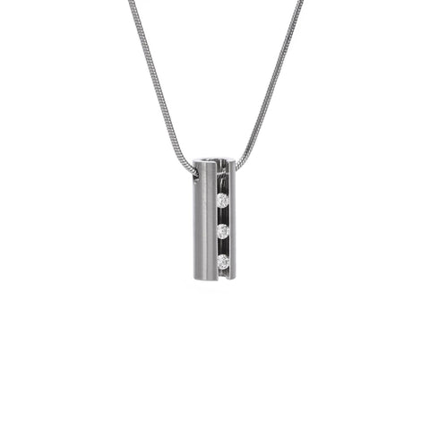 PT333W B.Tiff Hollowed Short Stick Stainless Steel Pendant