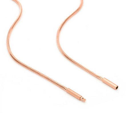 C001RG Rose Gold Octagonal Herringbone Chain Necklace/ 1.5mm (An exclusive clasp design)