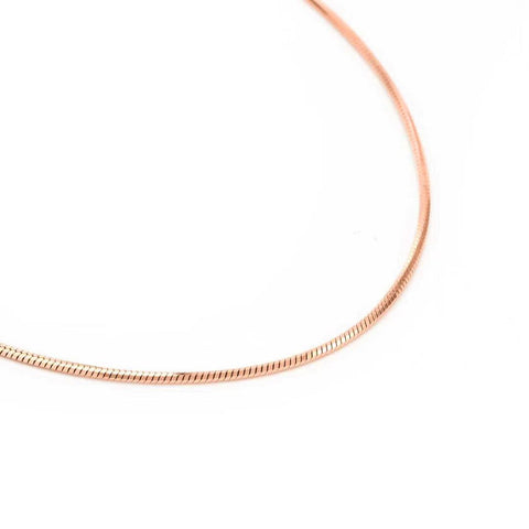 C001RG Rose Gold Octagonal Herringbone Chain Necklace/ 1.5mm (An exclusive clasp design)