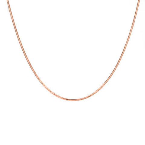 C001RG Rose Gold Octagonal Herringbone Chain Necklace/ 1.5mm (An exclusive clasp design)