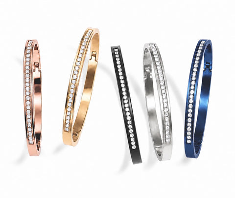 BG333G B.Tiff Eternity 25 Gold Plated Stainless Steel Bangle Bracelet