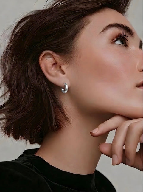ER300W B.Tiff Hoop Stainless Steel Earrings