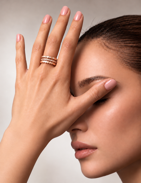 RG109RG-110RG-111RG B.Tiff Rose Gold Pavé Mon Rêve Eternity Ring Set