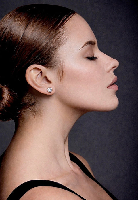 ER101RG B.Tiff 1 ct Rose Gold Plated Stainless Steel Solitaire Stud Earrings