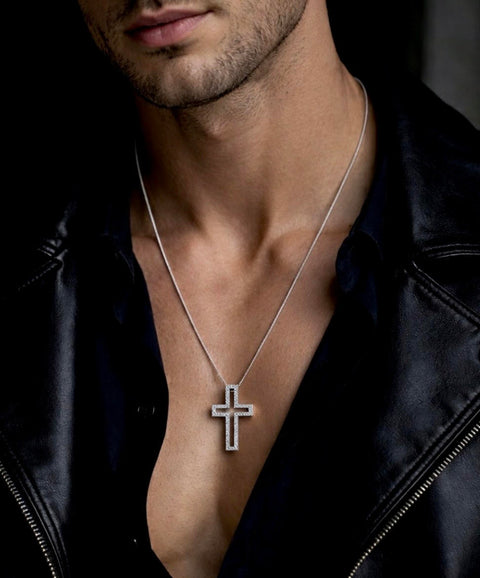 PT098W B.Tiff Lumière Cross Stainless Steel Pendant