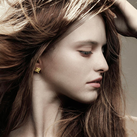 ER138G B.Tiff Floro Gold Plated Stainless Steel Earrings