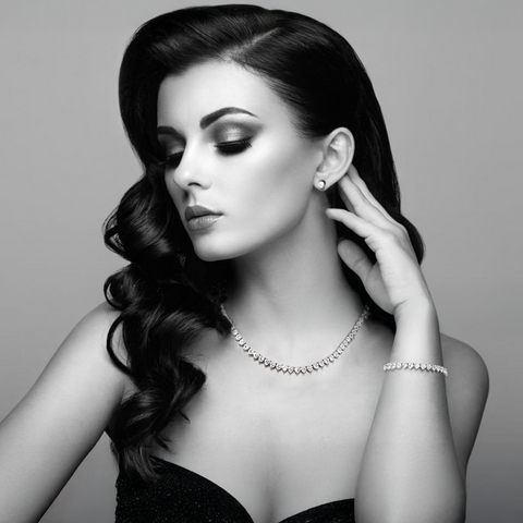 BG399W B.Tiff 4mm Heart Tennis Stainless Steel Bracelet