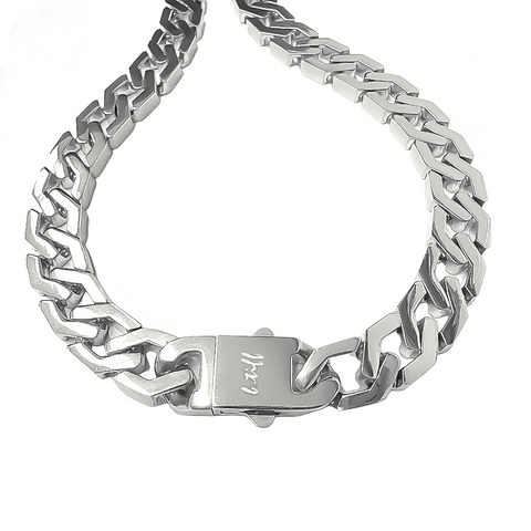 C100W B.Tiff Angular Cuban Link Stainless Steel Chain Necklace