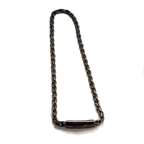 C550GM B.Tiff Gun Metal Stainless Steel Prince of Wales Chain Necklace