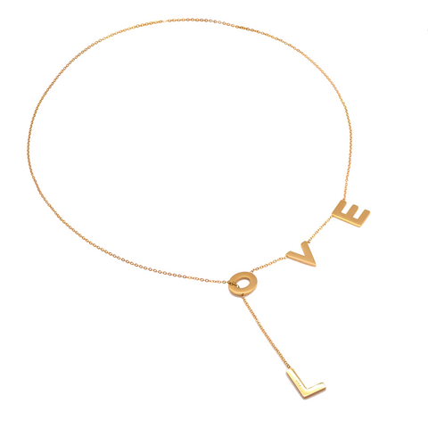 PTloveG B.Tiff Adjutable Gold Plated Stainless Steel Love Chain