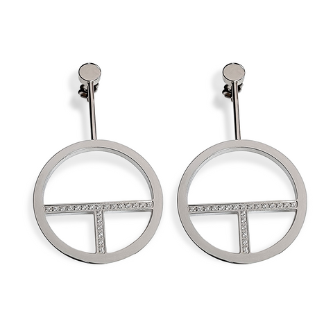 ER108W B.Tiff Logo T Bar Stainless Steel Earrings